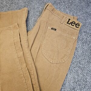 Vintage Lee Mens Tan Corduroy Pants‎ Straight Leg Casual Comfort Size 36x30 USA